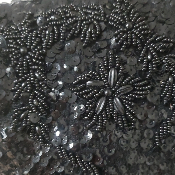 Stephen Chu Beaded Sweater Factory 100% Lamb's Wool Black Beaded Sleeveless Top - Picture 3 of 9